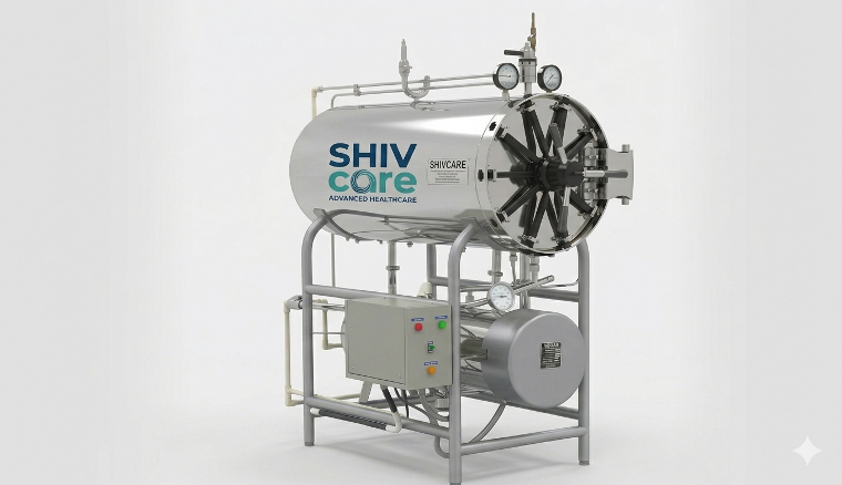 SHIVcare horizontal cylindrical HPHV steam sterilizer