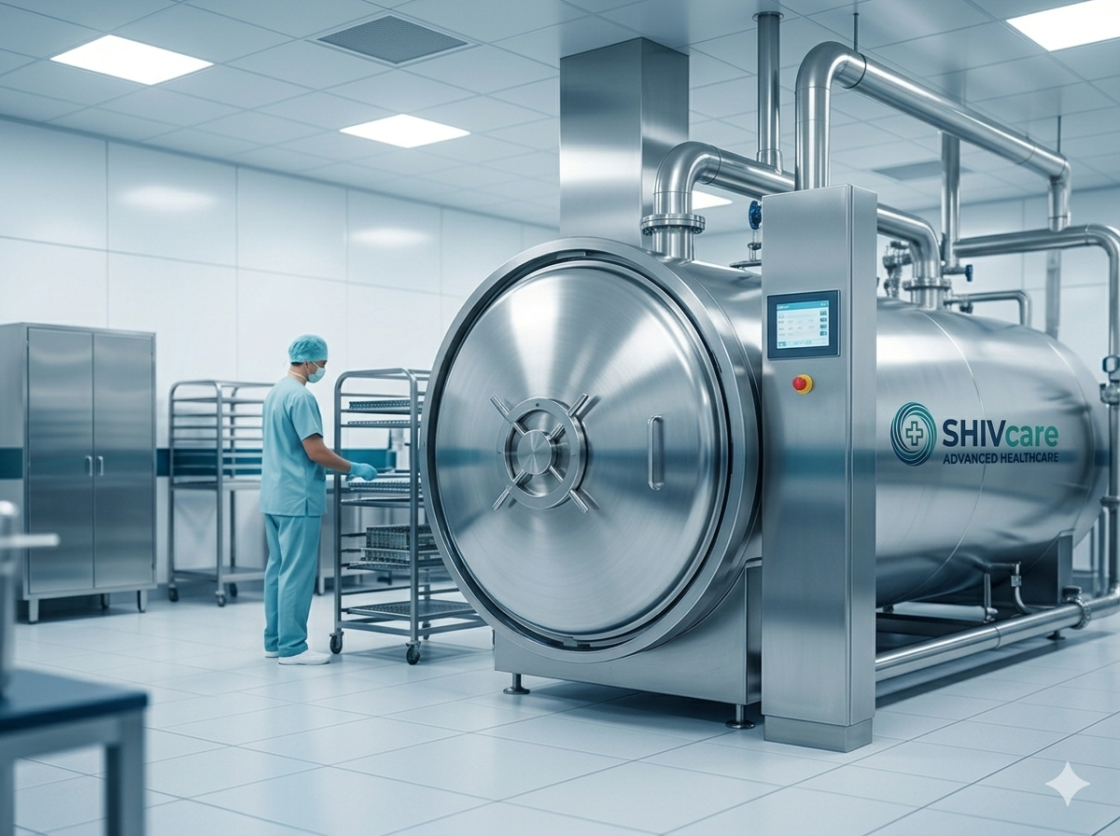 SHIVcare HPHV horizontal cylindrical steam sterilizer